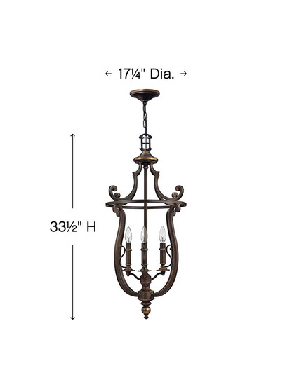 Plymouth 4 Light Hall Pendant In Olde Bronze Finish