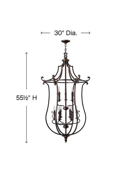 Alternate View of Plymouth Two Tiered Cage Chandelier in Olde Bronze Finish.