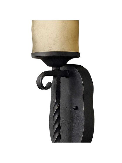 Alternate View of Casa Candle Sconce With Curled Pendant In Olde Black.