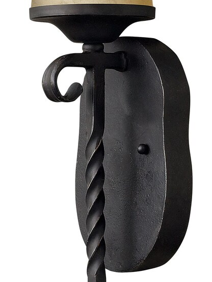Casa Candle Sconce With Curled Pendant In Olde Black