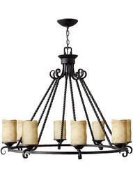 Casa 8 Light Candle Chandelier in Olde Black.