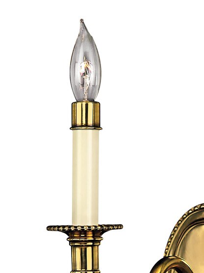Cambridge Single-Candle Sconce in Solid Brass