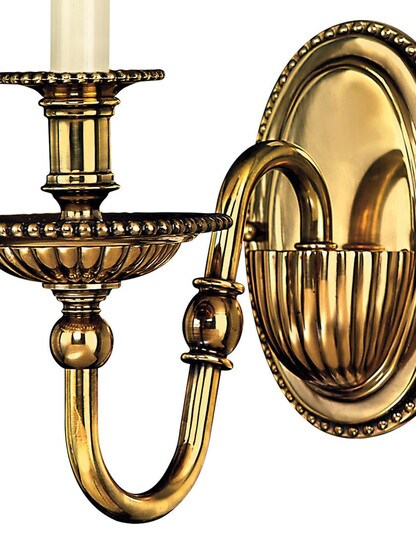 Cambridge Single-Candle Sconce in Solid Brass
