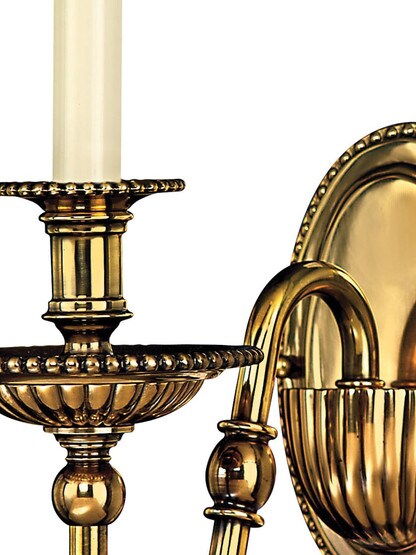 Cambridge Single-Candle Sconce in Solid Brass