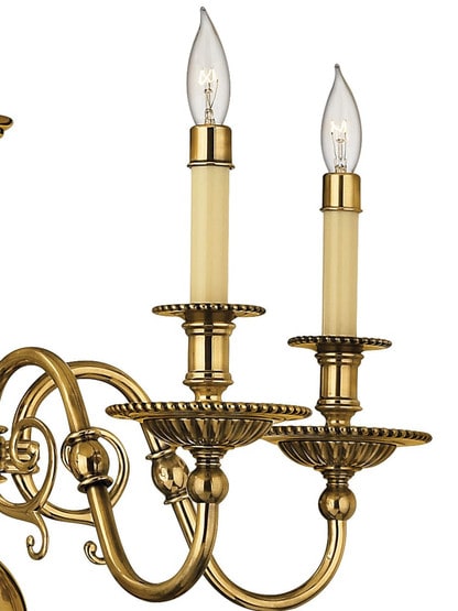 Cambridge 5 Light Chandelier in Solid Brass