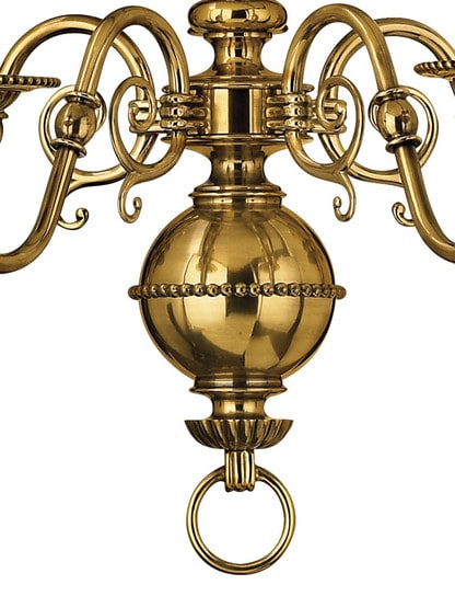 Cambridge 5 Light Chandelier in Solid Brass