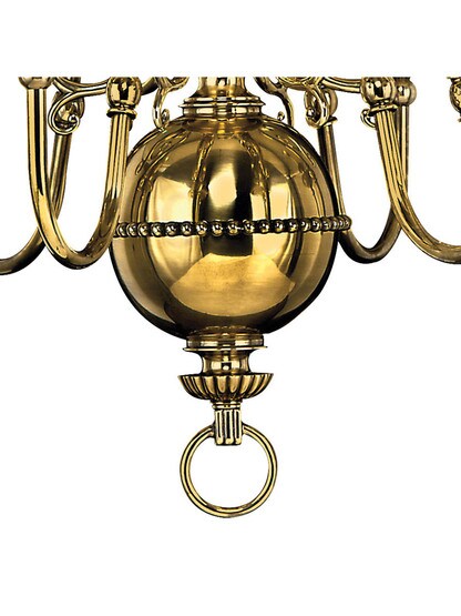Cambridge 6 Light Chandelier in Solid Brass