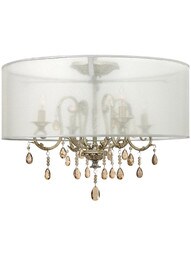 Carlton Semi Flush Fixture With Silver Leaf Finish