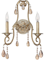 Carlton 2 Light Sconce With Silver Leaf Finish