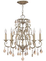 Carlton 5 Light Chandelier With Silver Leaf Finish