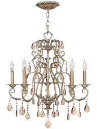 Carlton 5 Light Chandelier With Silver Leaf Finish