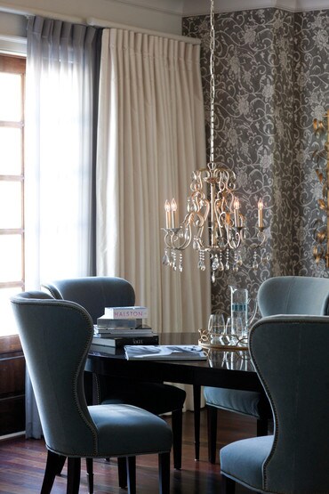 Alternate View of Carlton 5 Light Chandelier With Silver Leaf Finish