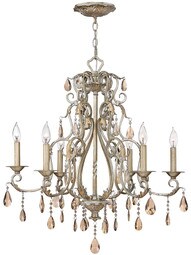 Carlton 6 Light Chandelier With Silver Leaf Finish