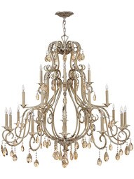Carlton 21 Light Chandelier With Silver Leaf Finish