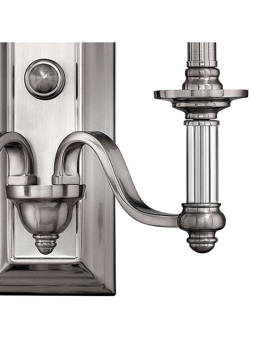 Alternate View of Sussex Double Sconce with Fabric Cylinder Shades.