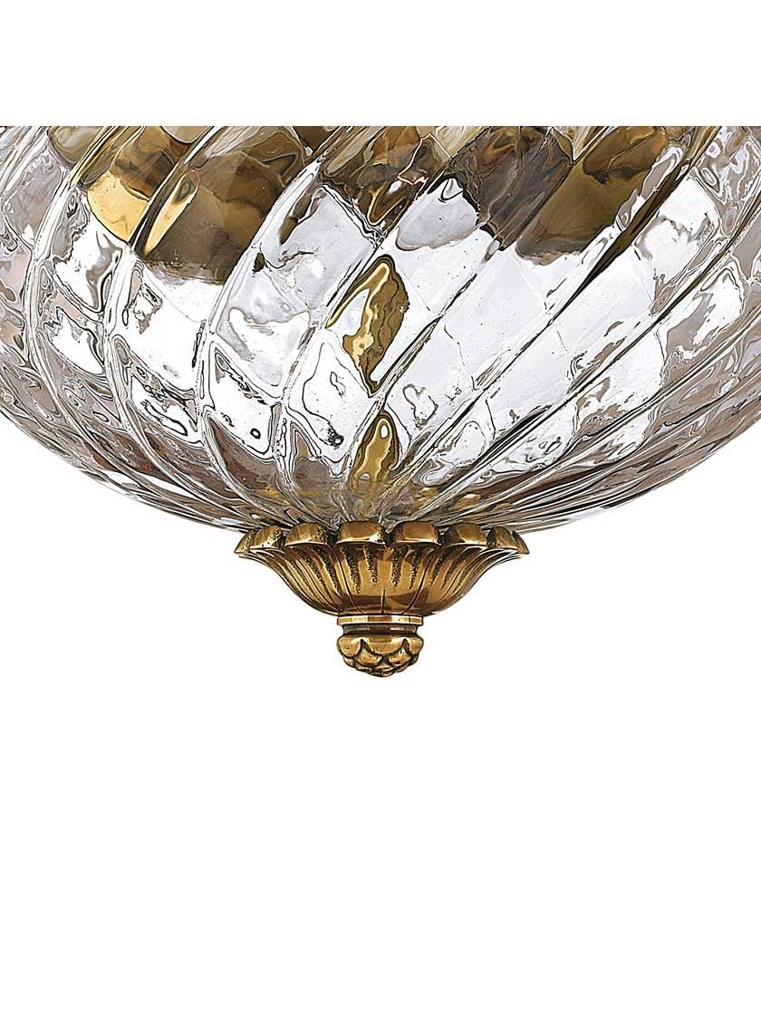 Alternate View 2 of Pineapple Large Flush Mounted Ceiling Light With Clear Optic Glass