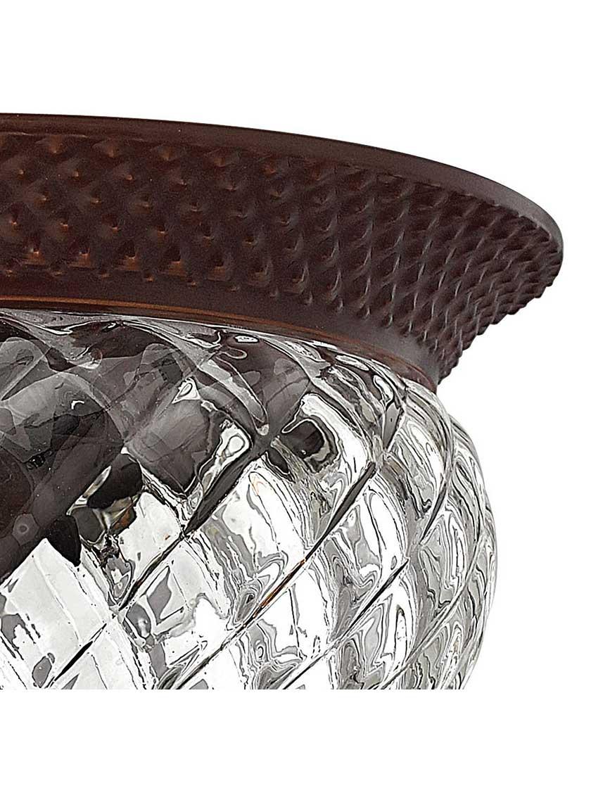 Alternate View 3 of Pineapple Large Flush Mounted Ceiling Light With Clear Optic Glass