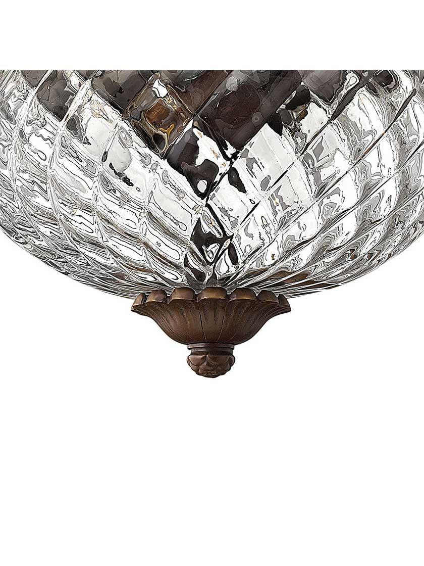 Alternate View 4 of Pineapple Large Flush Mounted Ceiling Light With Clear Optic Glass