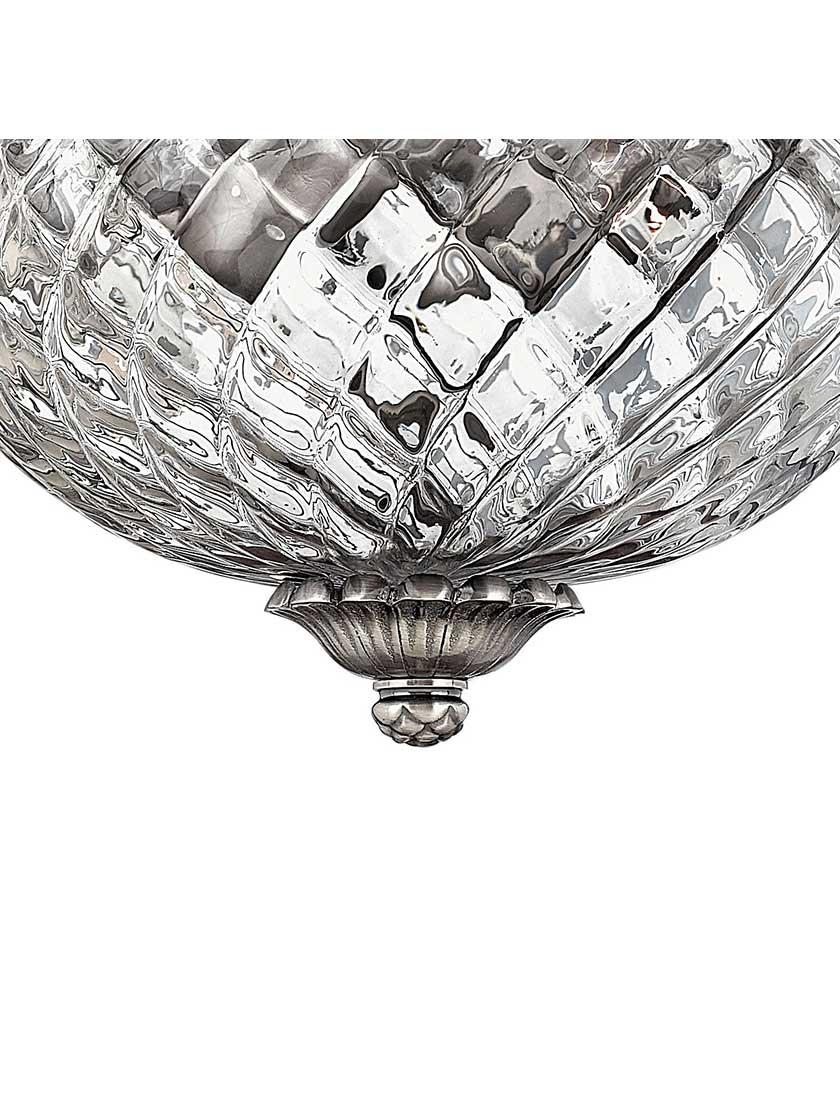 Alternate View 6 of Pineapple Large Flush Mounted Ceiling Light With Clear Optic Glass