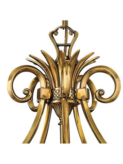 Alternate View 2 of Pineapple 5 Light Chandelier With Optic Glass Shades.
