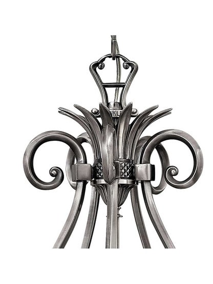 Alternate View 4 of Pineapple 5 Light Chandelier With Optic Glass Shades.