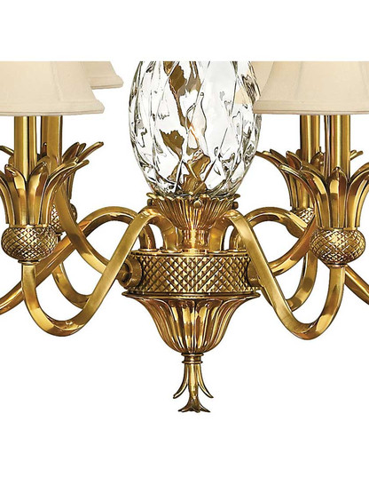 Alternate View of Pineapple 6 Light Chandelier With Silk Shades