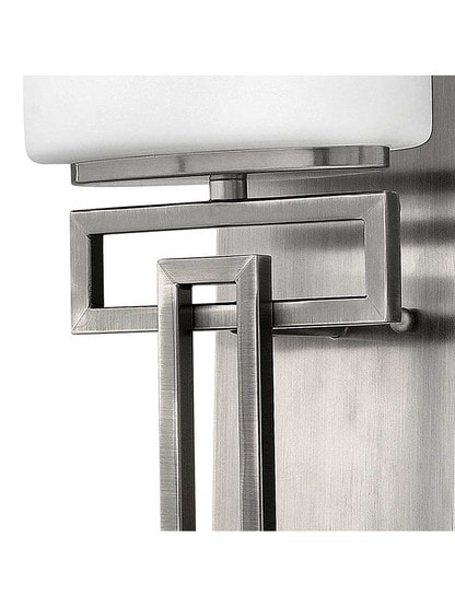 Alternate View of Lanza Single Sconce With Etched Opal Glass Shade