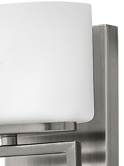 Lanza 1-Light Wall Sconce with Etched Opal-Glass Shade