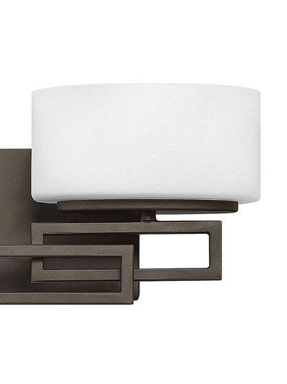 Alternate View 3 of Lanza 2 Light Bath Sconce with Etched Opal Glass Shades