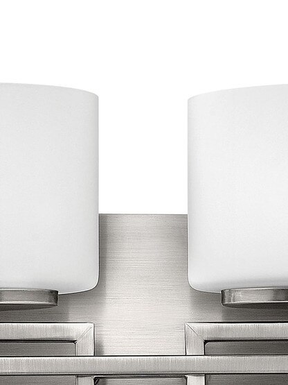 Lanza 2-Light Bath Sconce with Etched Opal-Glass Shades