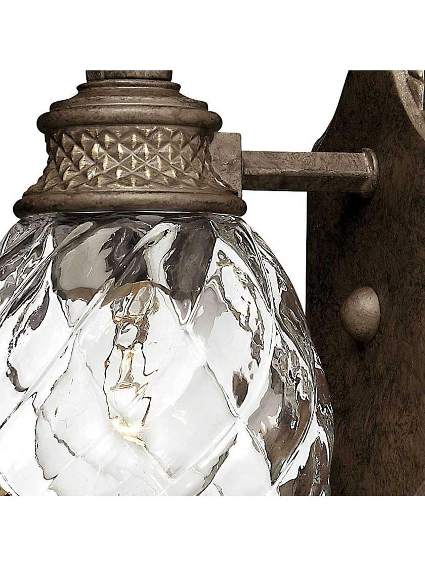 Alternate View 3 of Pineapple Single Bath Sconce With Clear Optic Glass