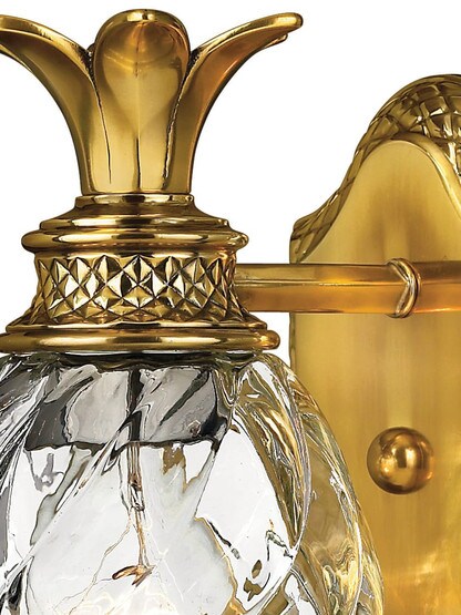 Pineapple Single Bath Sconce With Clear Optic Glass