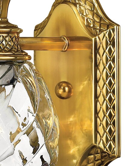 Pineapple Single Bath Sconce With Clear Optic Glass