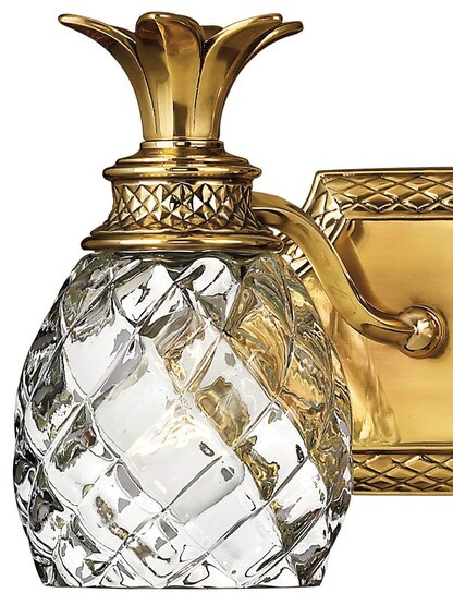 Pineapple Double Bath Sconce With Clear Optic Glass