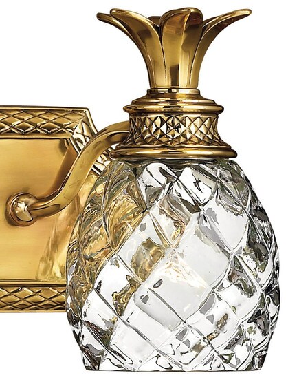 Pineapple Double Bath Sconce With Clear Optic Glass