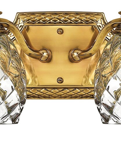 Pineapple Double Bath Sconce With Clear Optic Glass