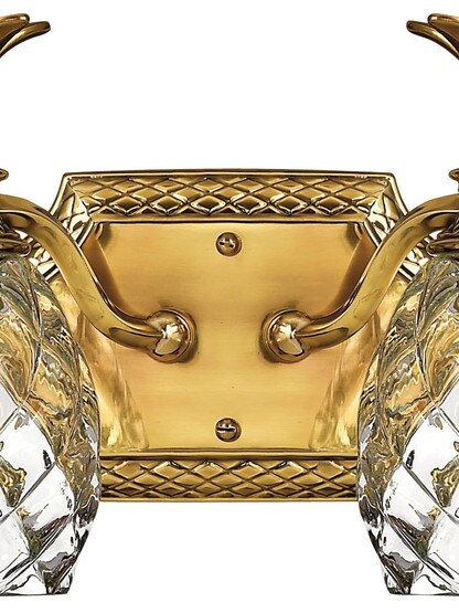 Pineapple Double Bath Sconce With Clear Optic Glass