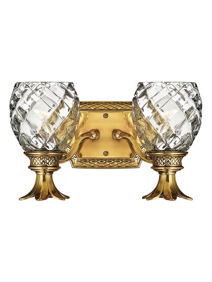 Pineapple Double Bath Sconce With Clear Optic Glass