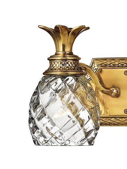 Pineapple Double Bath Sconce With Clear Optic Glass