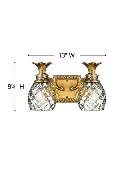 Pineapple Double Bath Sconce With Clear Optic Glass