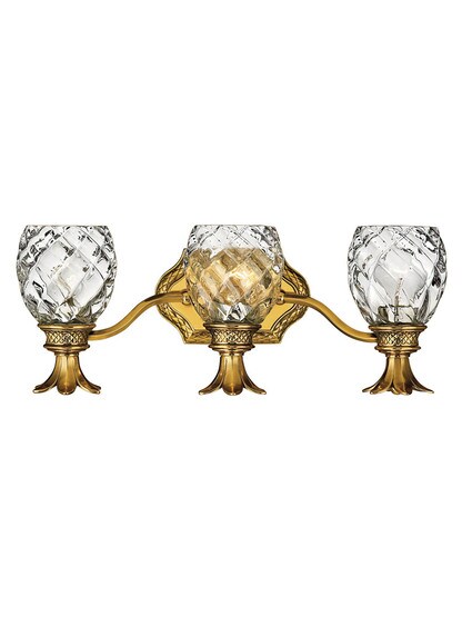 Pineapple Triple Bath Sconce With Clear Optic Glass