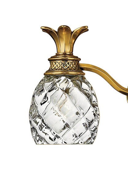 Pineapple Triple Bath Sconce With Clear Optic Glass