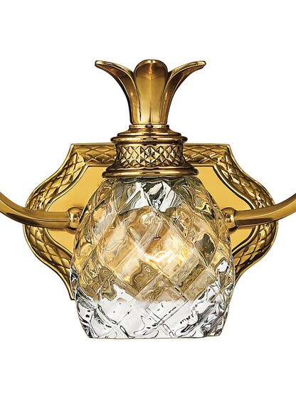 Pineapple Triple Bath Sconce With Clear Optic Glass