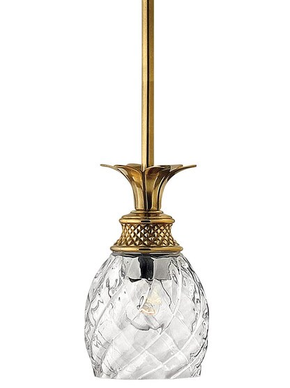Pineapple Single Stem Pendant With Clear Optic Glass