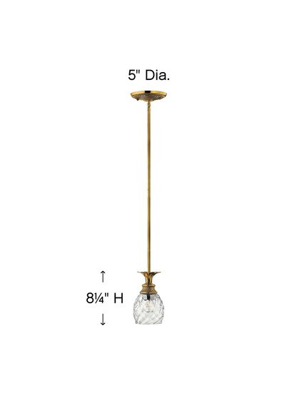 Pineapple Single Stem Pendant With Clear Optic Glass