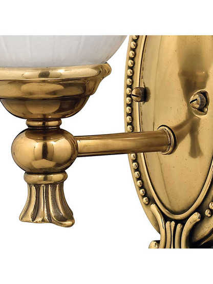 Alternate View of Francoise Bath Sconce With Ribbed Glass Shade.