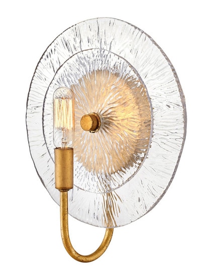 Rene 1 Light Wall Sconce in Distressed Brass