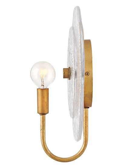 Rene 1 Light Wall Sconce in Distressed Brass