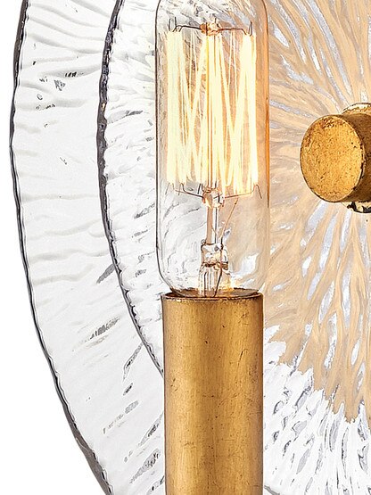 Rene 1 Light Wall Sconce in Distressed Brass