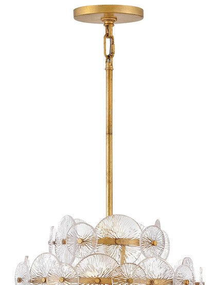 Rene 16 Light Medium Chandelier in Distressed Brass